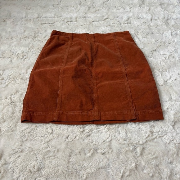 Free People Women's Size 0 Orange Modern Femme Corduroy Mini Skirt - Picture 1 of 4